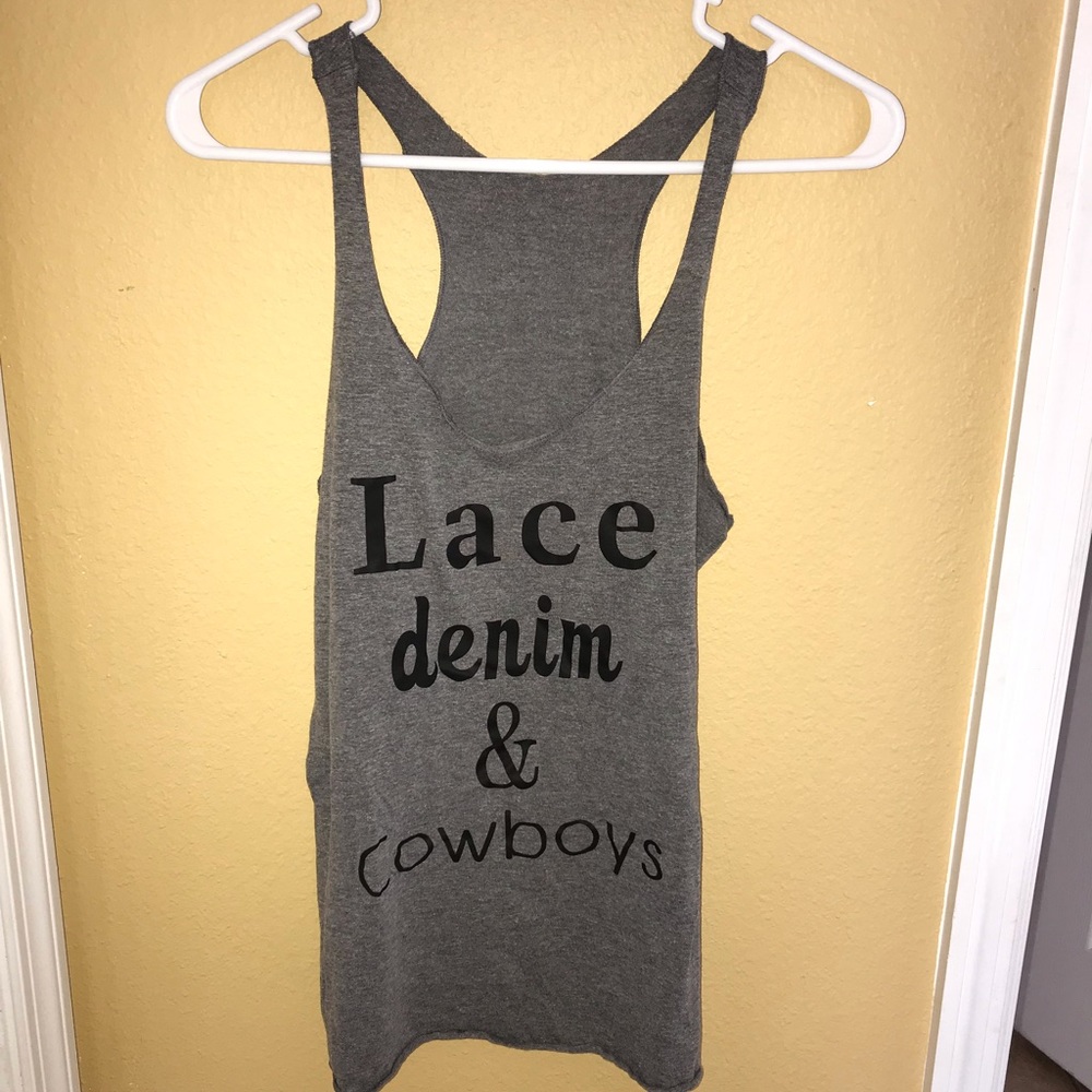 ☀️Lace Denim Cowboys tank top☀️